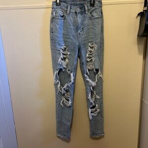American Eagle Distressed Mom Jeans